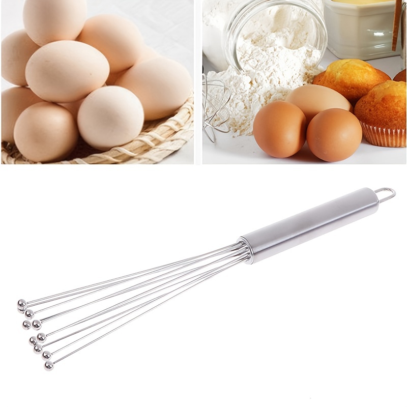 Batidor manual de acero inoxidable para hornear huevos y crema
