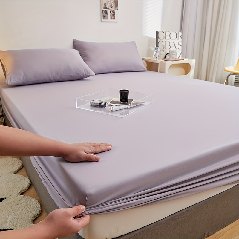 Polyester Brushed Fitted Sheet Soft Comfortable Solid Bedding Mattress Protector
