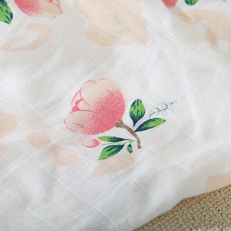 5pcs Double Layer Baby Wrap Towels, Bamboo Cotton Print