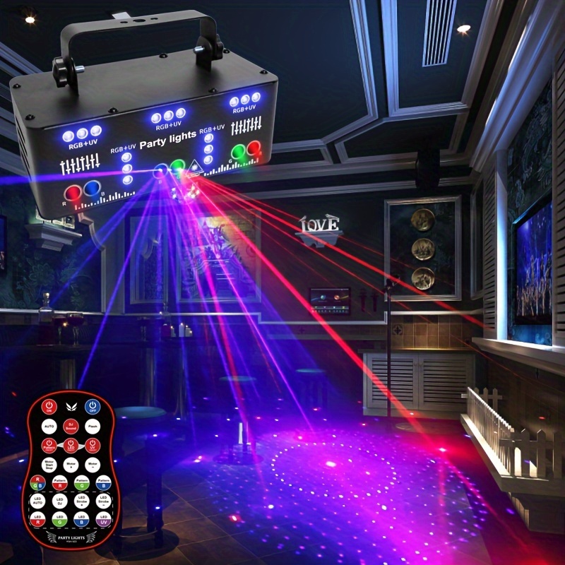 Cabeza Móvil Efecto Led Láser 4 en 1 Luces Disco DJ Escenario Karaoke Bar