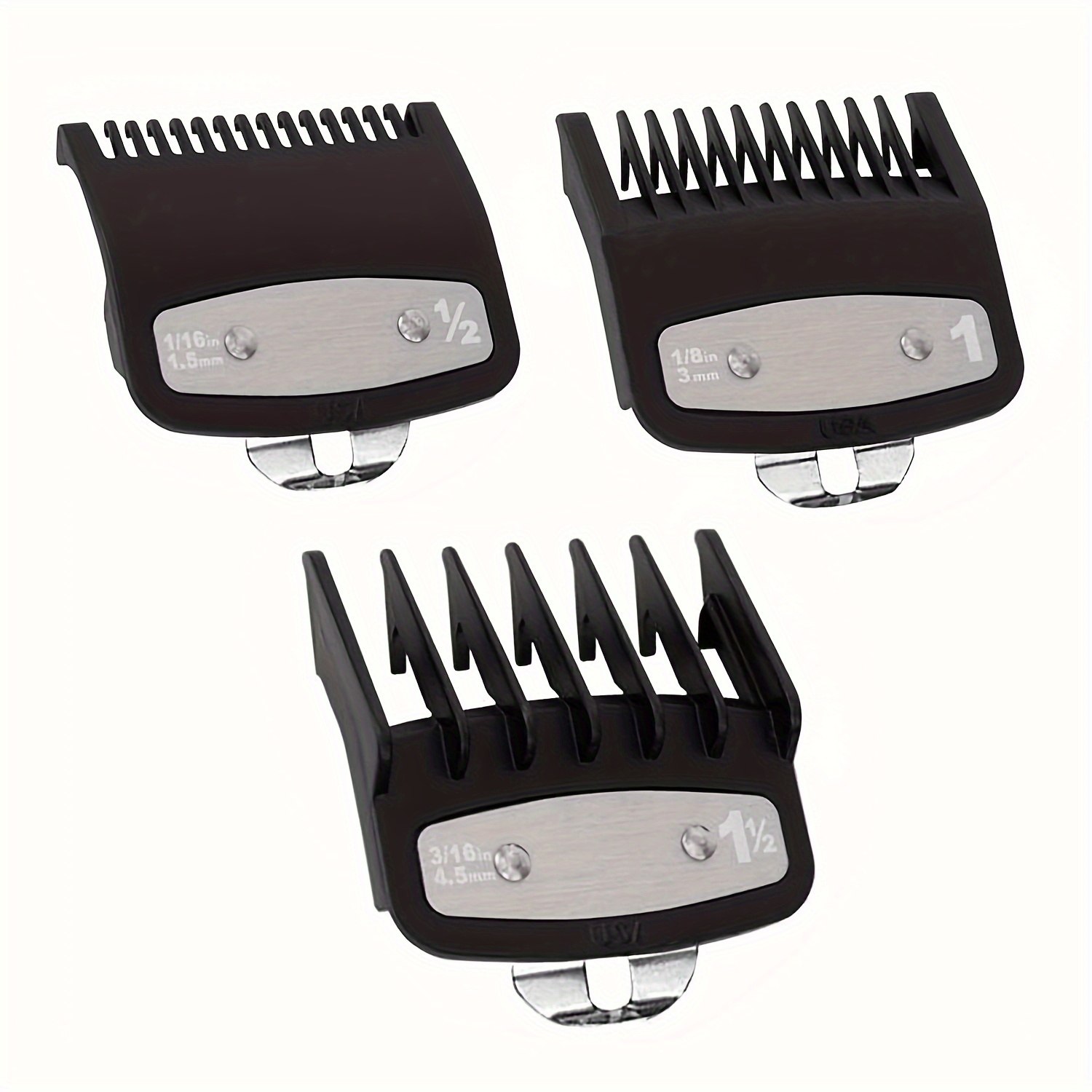 

3pcs/set Hair Clipper Limit Combs, Universal Fit Guide Combs, Easy To Install, Durable Barber Replacement Accessories For Multiple Hairstyles