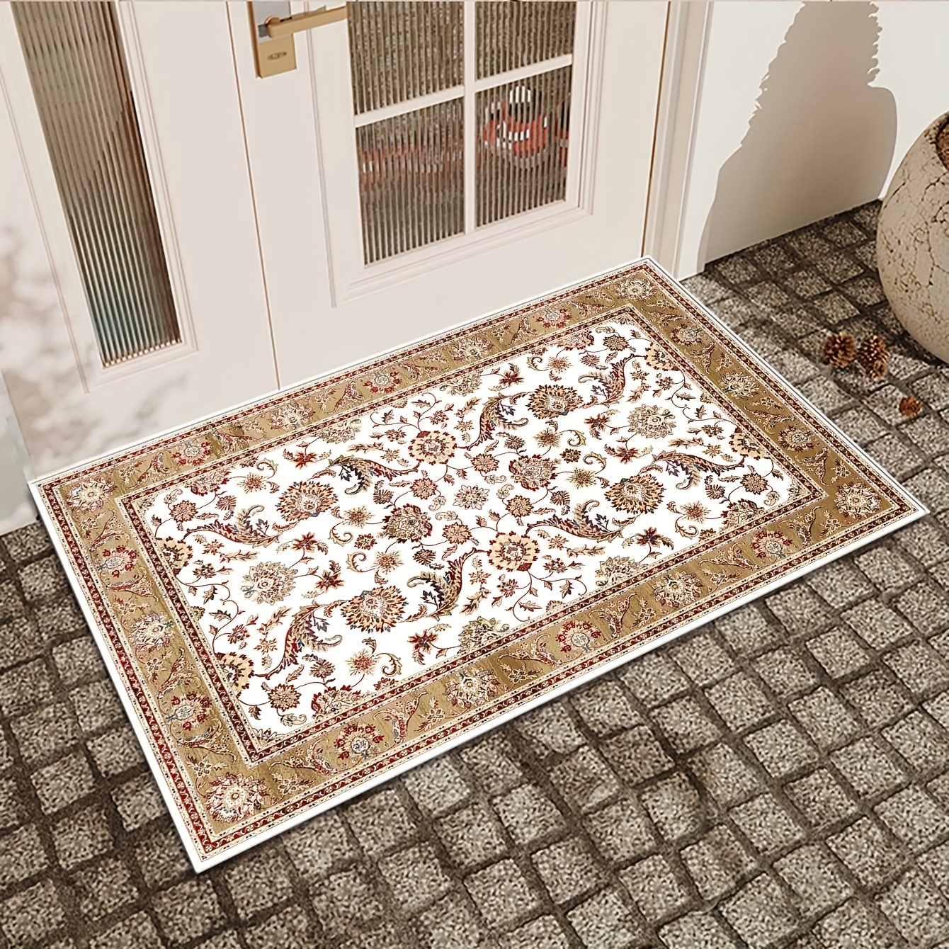 Outdoor Indoor Area Rug, Anti-slip Vintage Boho Persian Medallion Rugs For  Patio Carpet, Soft Foldable Low-pile Carpet For Living Room Bedroom, Runner  Rug Fot Hallway Entryway, Machine Washable - Temu