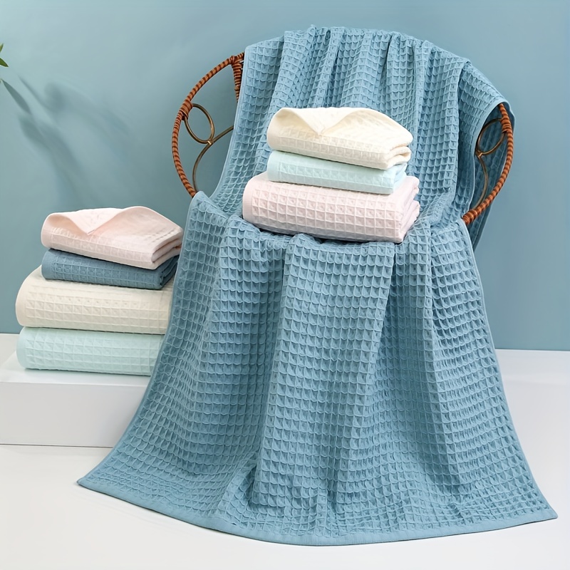 Solid Color Cotton Towel Set, Washcloths Hand Towel Bath Towel, Soft And  Thickened Bath Linen Sets, Absorbent Towels For Bathroom, 1 Bath Towel & 1 Hand  Towel & 1 Washcloth, Bathroom Supplies - Temu