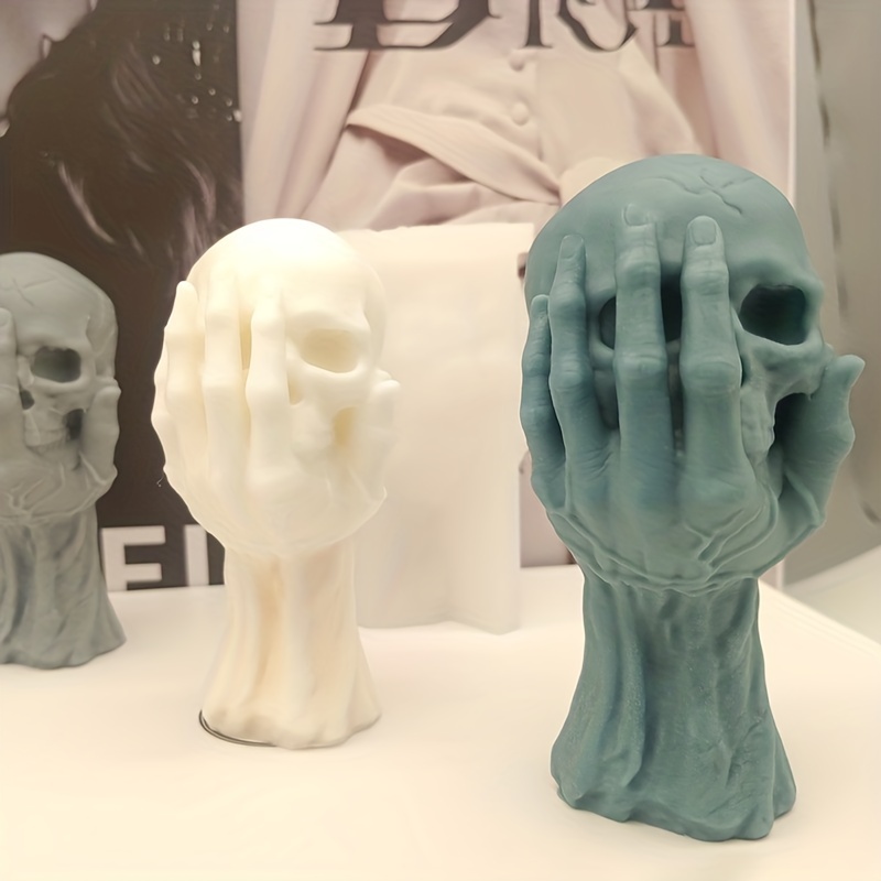 Big Skull Silicone Mold For Gypsum Decoration 3d Halloween Cake