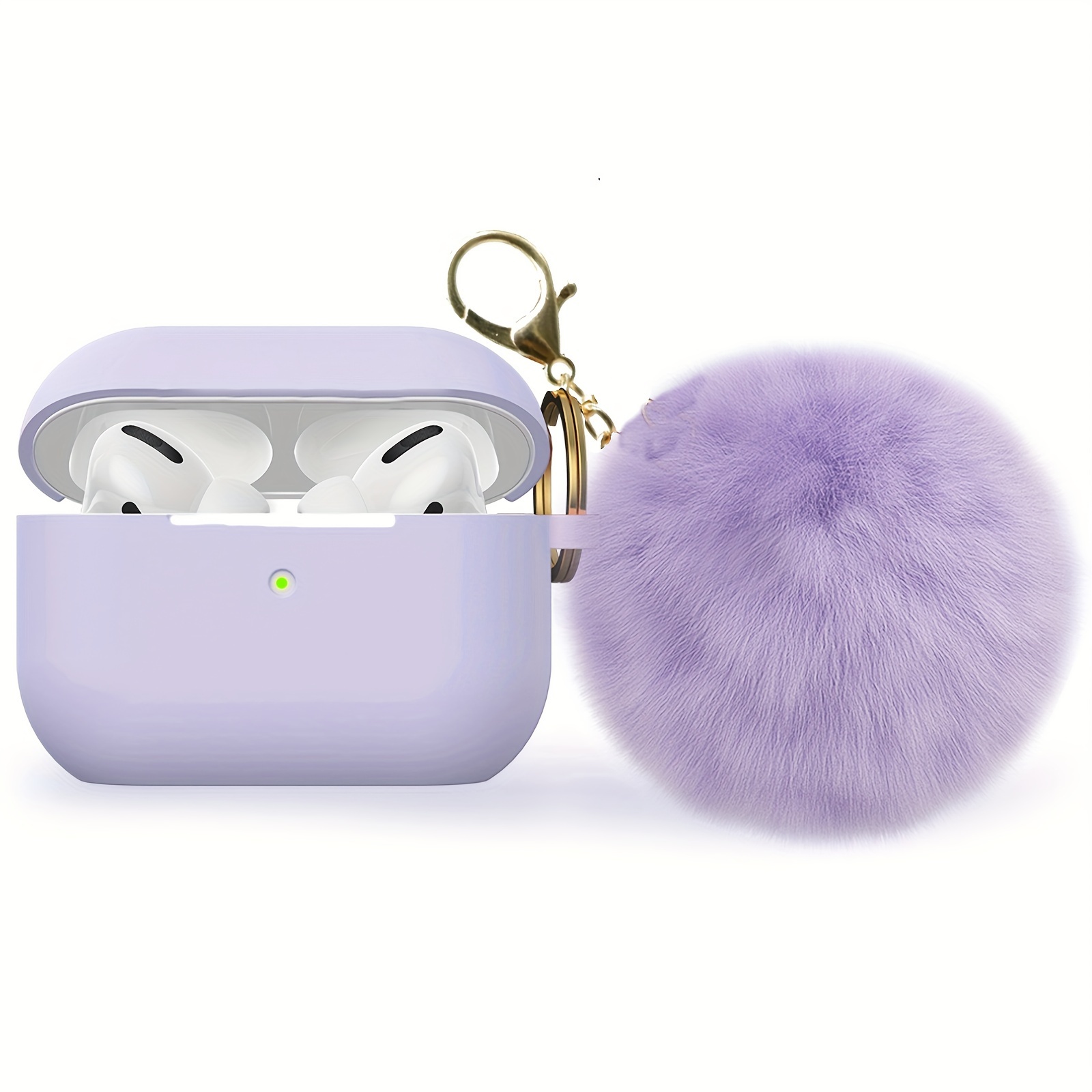 Purple airpod case with best sale pom pom