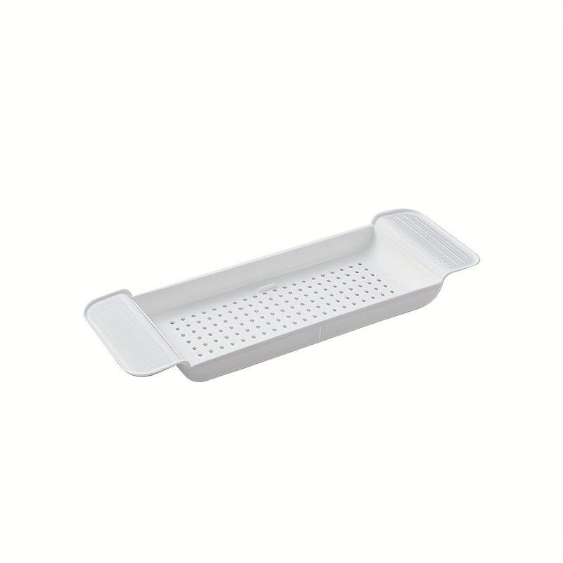 1pc Extendable Bathtub Caddy Tray, Plastic Bath Rack, Multifunctional Bathtub  Shelf