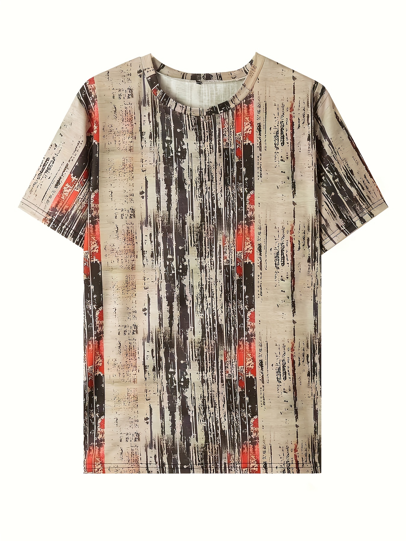 Dropship Plus Size Random Print Short Sleeve T-shirt & Straight