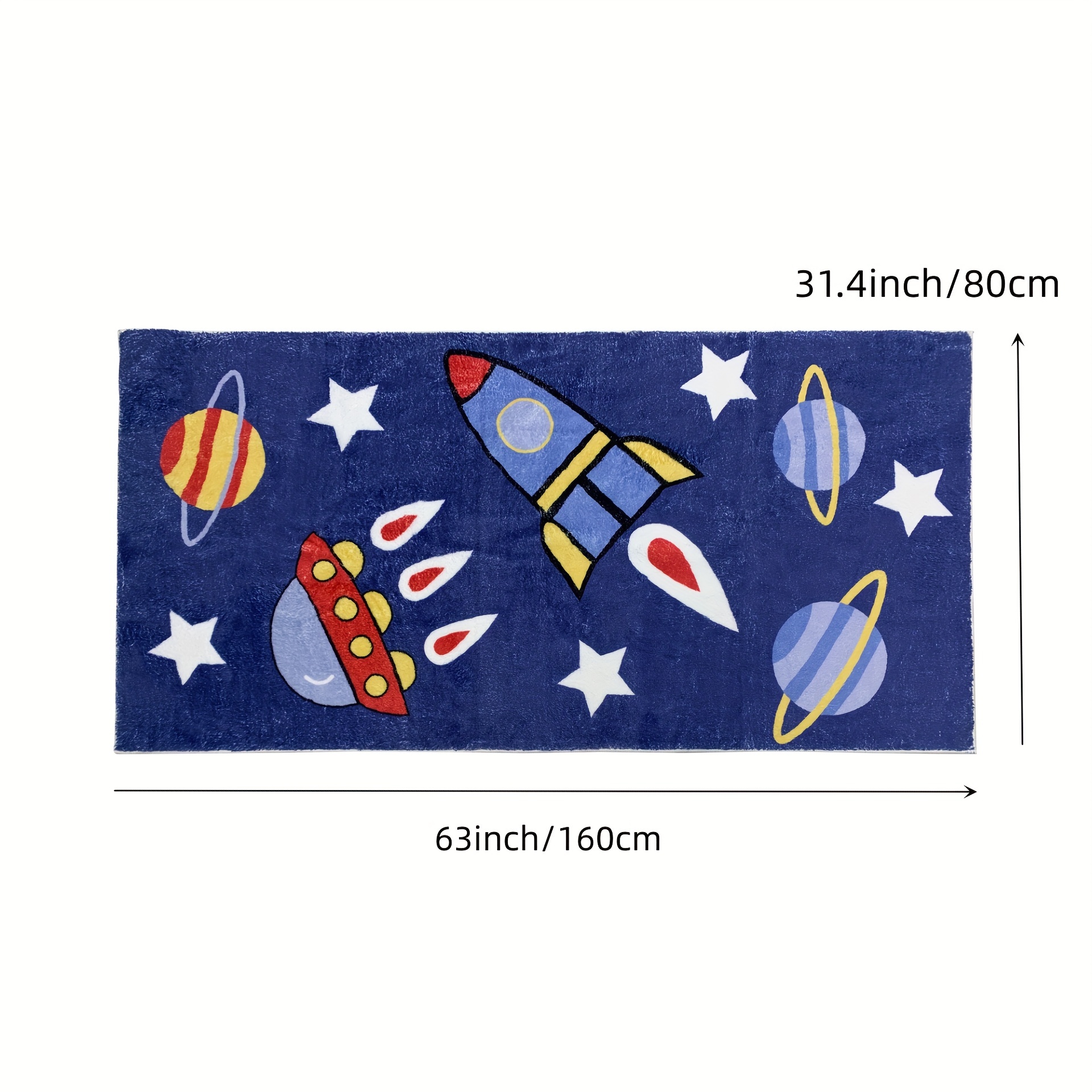 Galaxy Round Rug Planet Kreis Teppich mit Quasten Alphabet