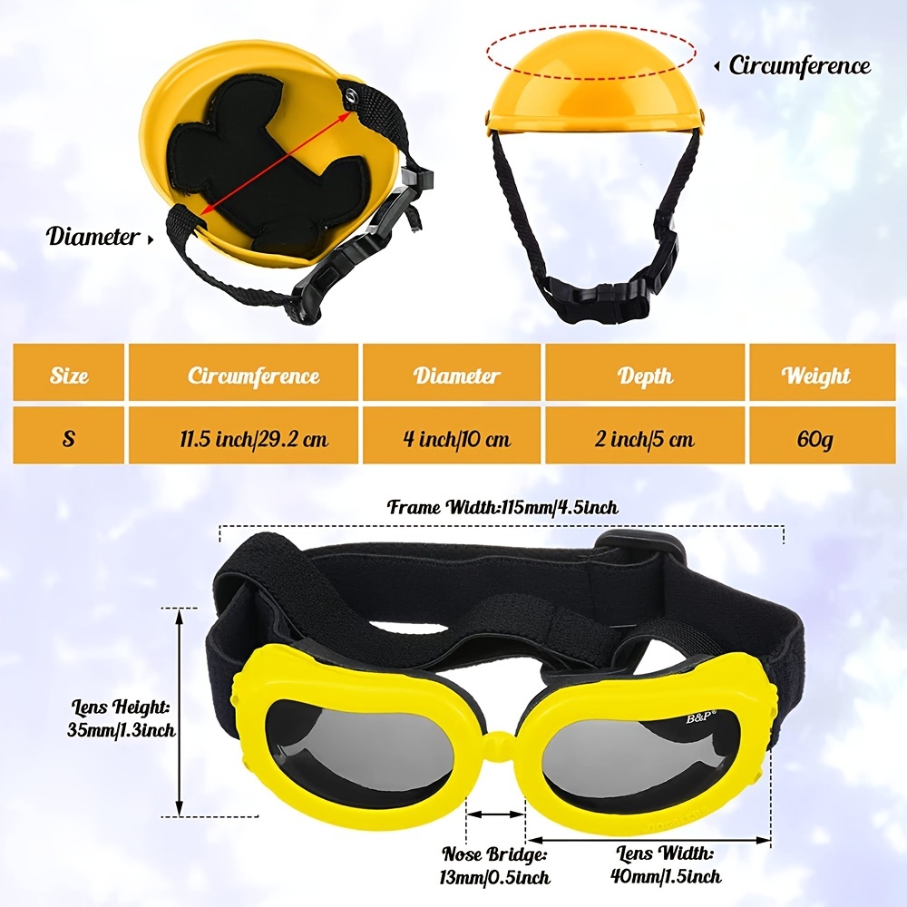 Casque de chien lunettes ensemble casque pour animaux de compagnie