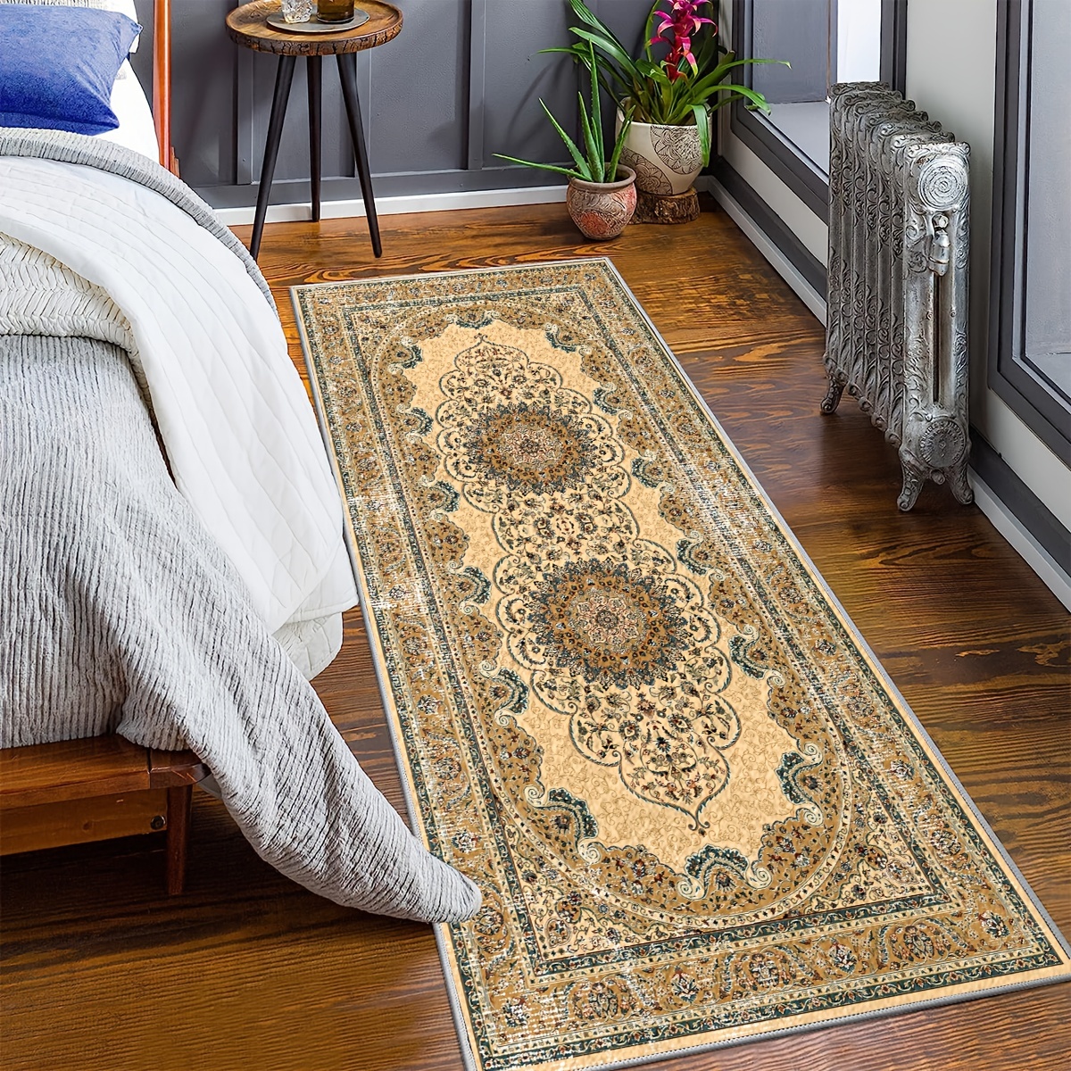 Lahome Alfombra marroquí – 2' x 3' lavable pequeña alfombra de entrada  envejecida antideslizante, alfombra para puerta de dormitorio, sala de  estar