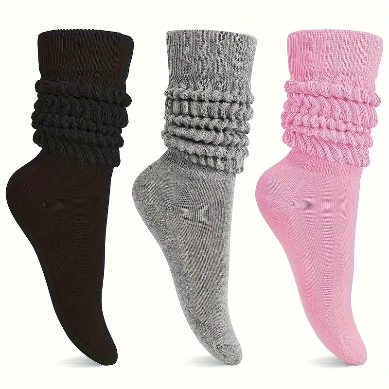 Men's Knee High Solid Knit Slouch Socks