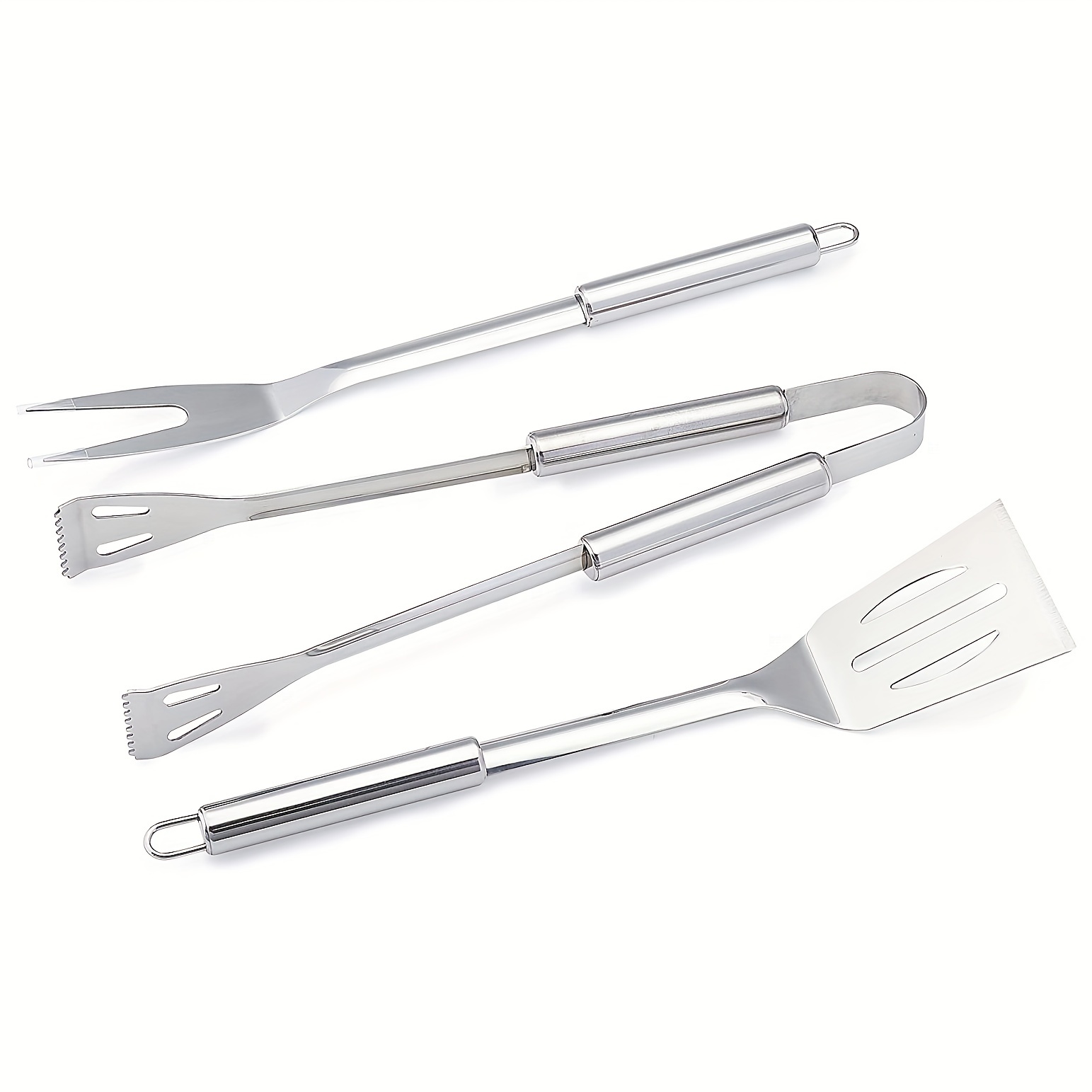 BBQ Grill Utensils Set, 3 PCS Stainless Steel Kit with Spatula, Tongs, and  Fork - Rust-Proof and Durable Accessories for Outdoor Barbecue