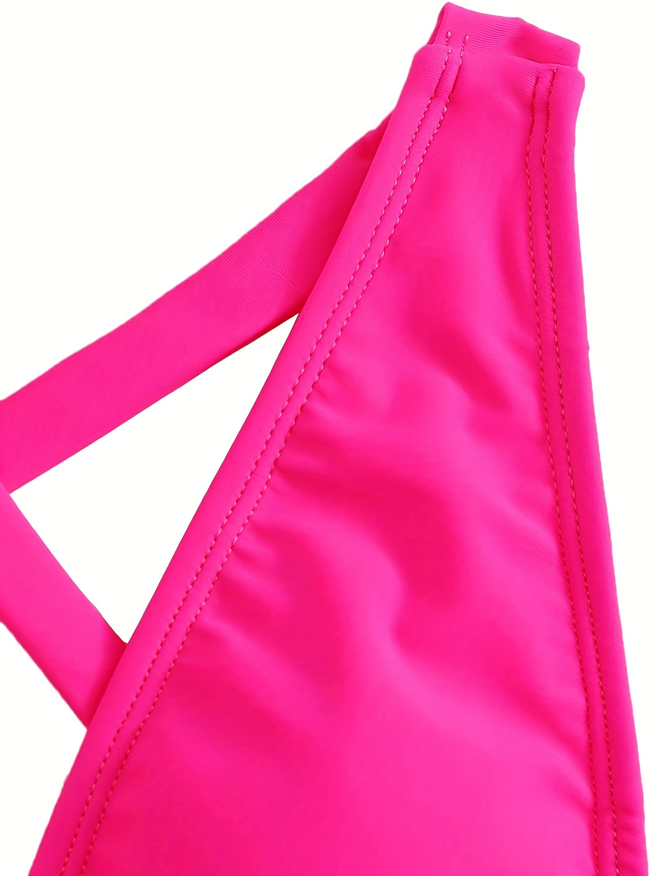 Neon Cross Front Tie Plunge Bikini Top