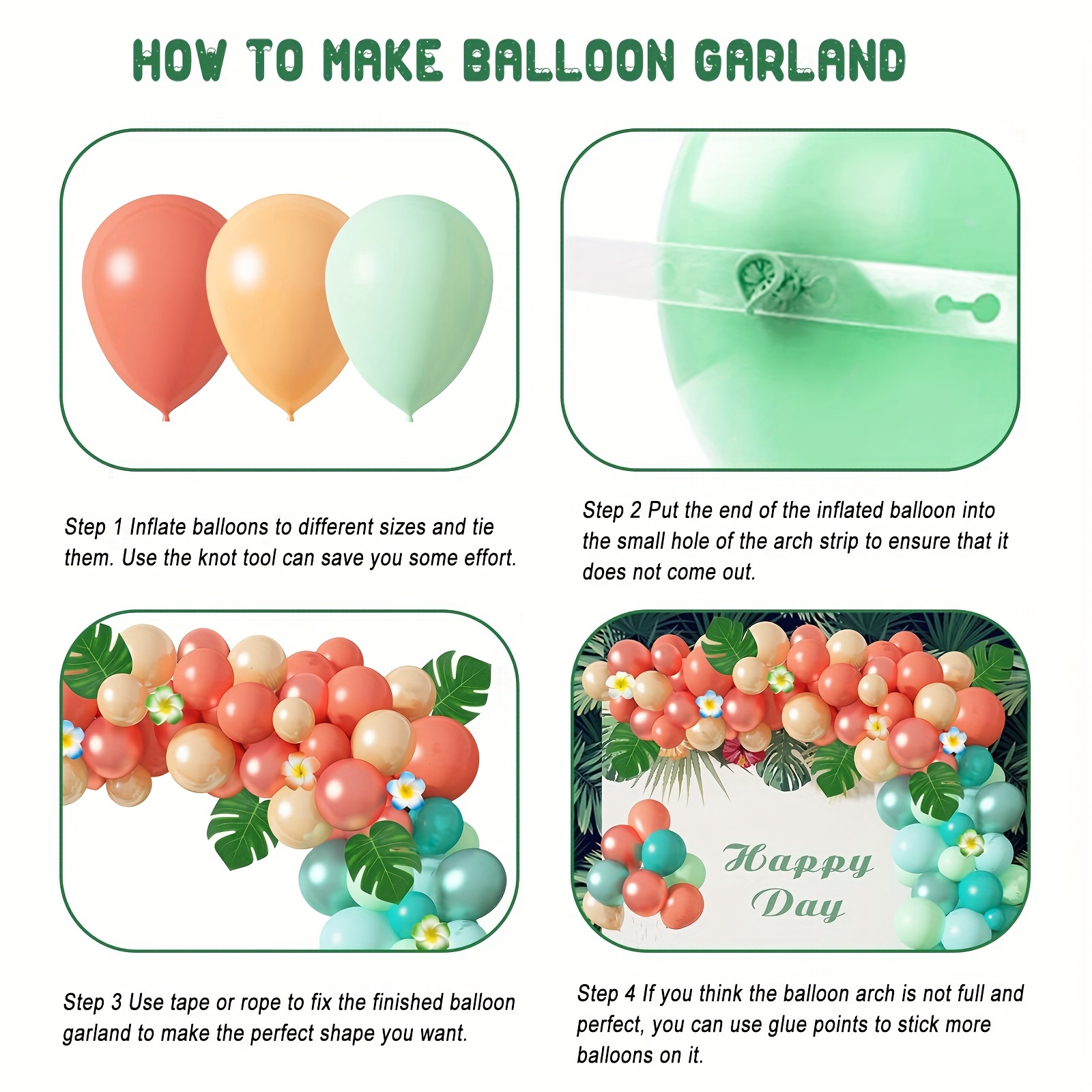 DIY Balloon & Fronds Tropical Party Centerpiece - Party Ideas