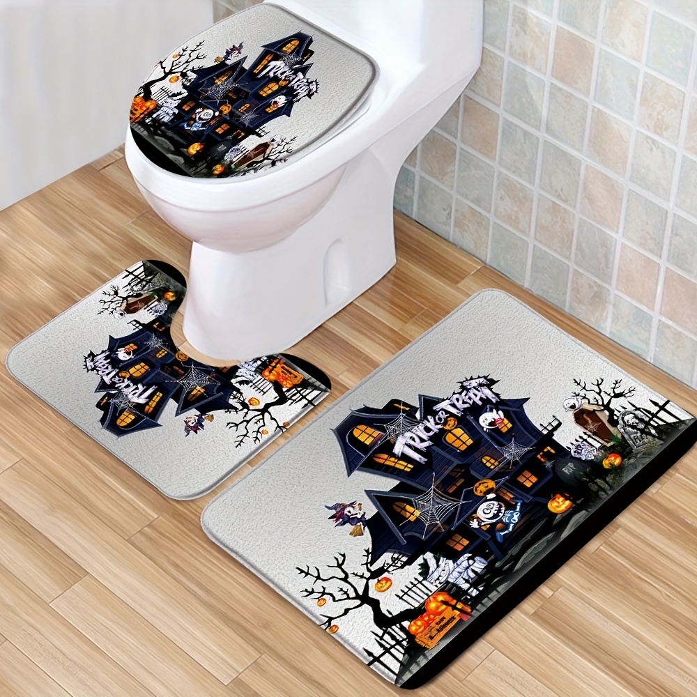 Halloween Bathroom Rug For Kids, Pumpkin Shape Cartoon Cute Bath Mat, Plush  Water Absorbent Bathtub Bathroom Doormats Non-slip Washable Toilet Rug -  Temu