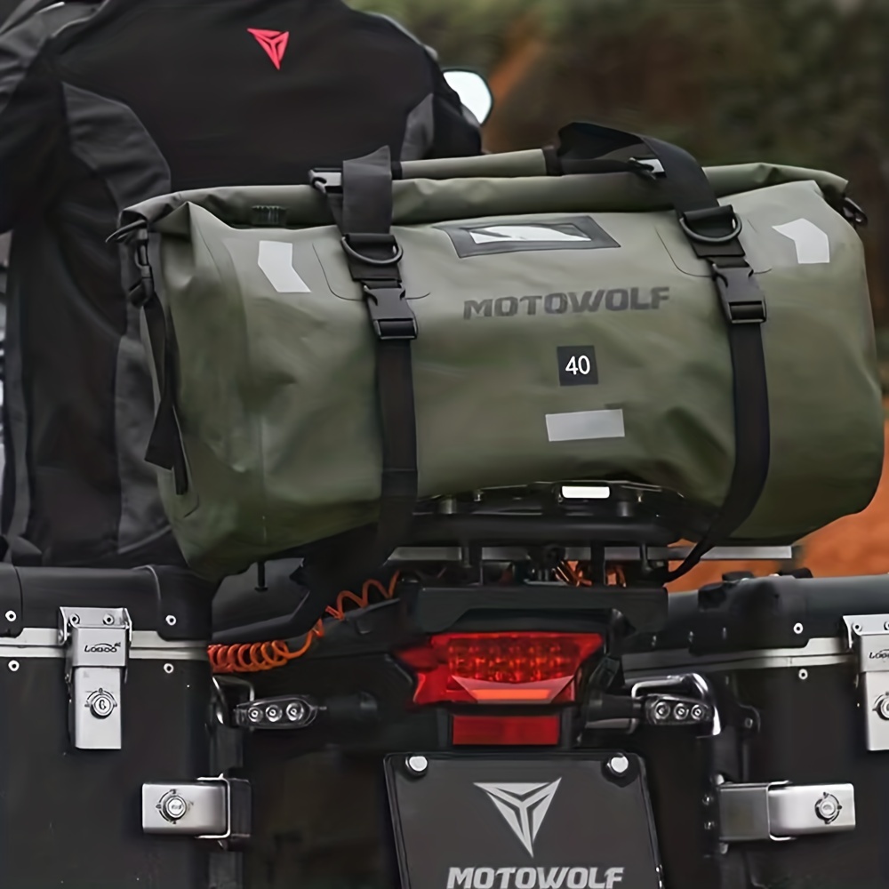 Motorcycle Dry Bag Waterproof Reflective Tail Duffle Bag - Temu