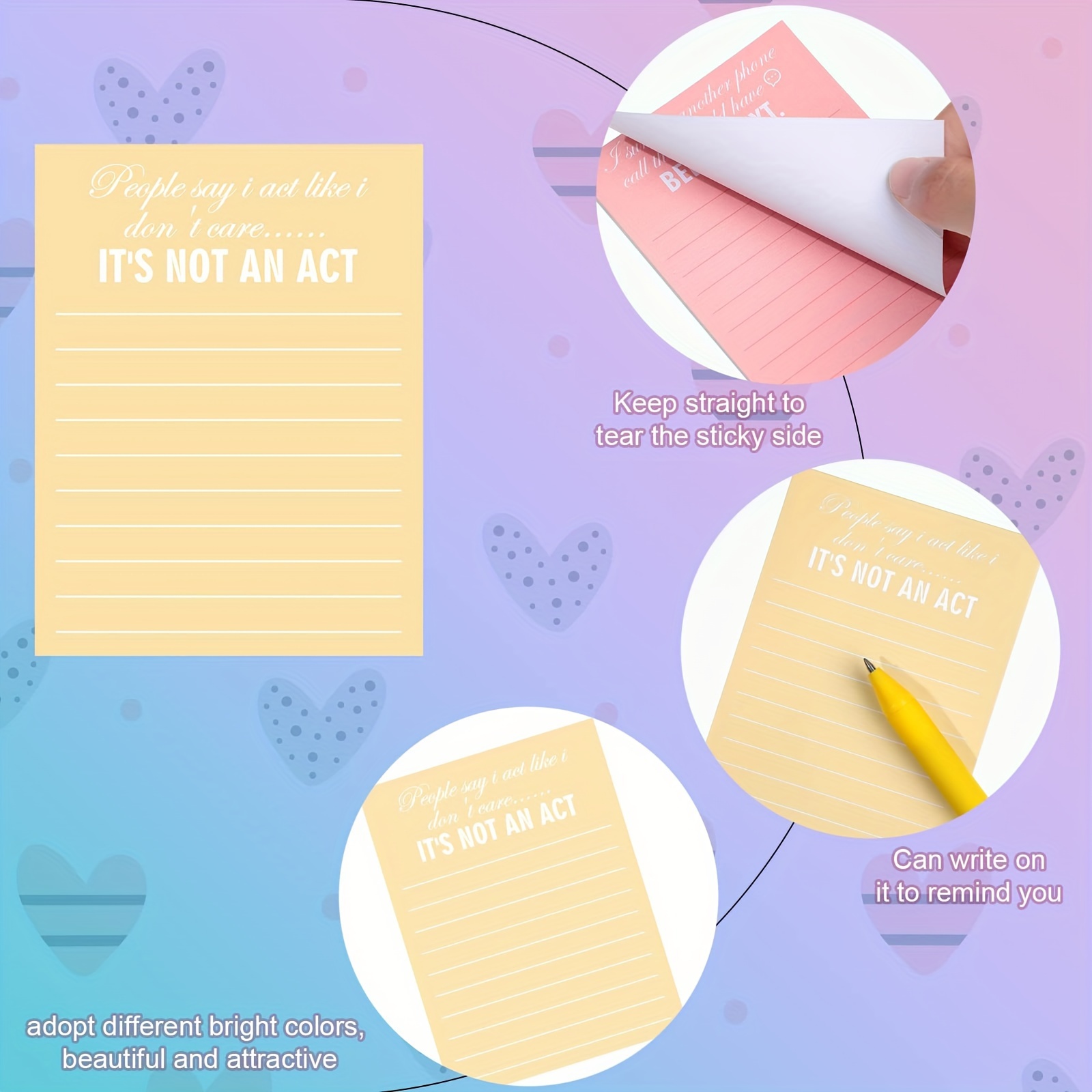 Funny Notepads with Sayings Sticky Funny Office Supplies to Do List Funny  Work Notepad Assorted Notepad for Workers, 12 Designs, 3 x 3.93 Inch (Cute