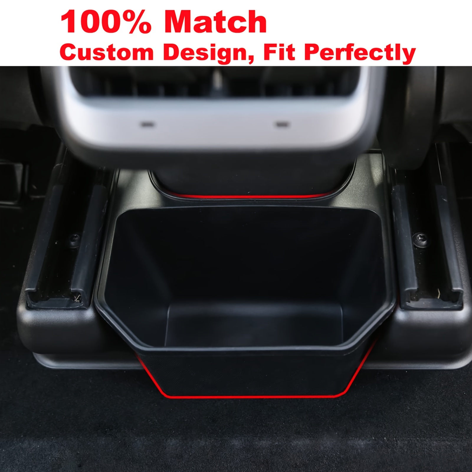 Organisateur de console centrale arrière, boîte de rangement de siège  arrière en ABS floqué et porte-gobelet pour accessoires d'intérieur Model Y  2020-2023 - Temu France