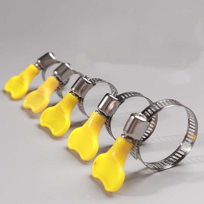 9 Stück Kunststoffgriff mit Schlüssel, verstellbare  Edelstahlband-Schlauchschellen, verstellbare Rohrschelle, Schlauchschelle  für Sanitär