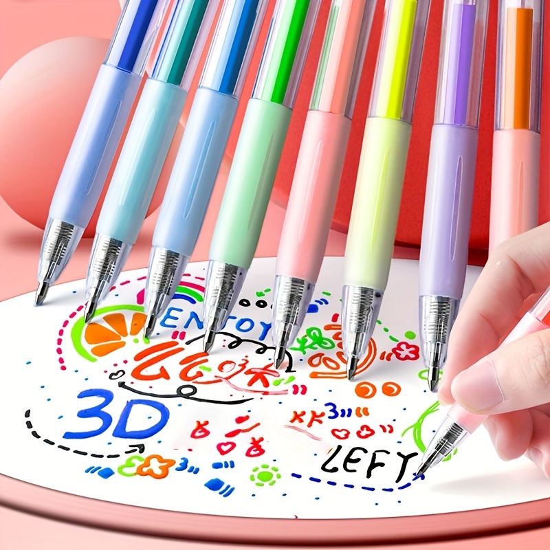 Large Capacity 3d Jelly Color Press Gel Pen /12 Colors. - Temu