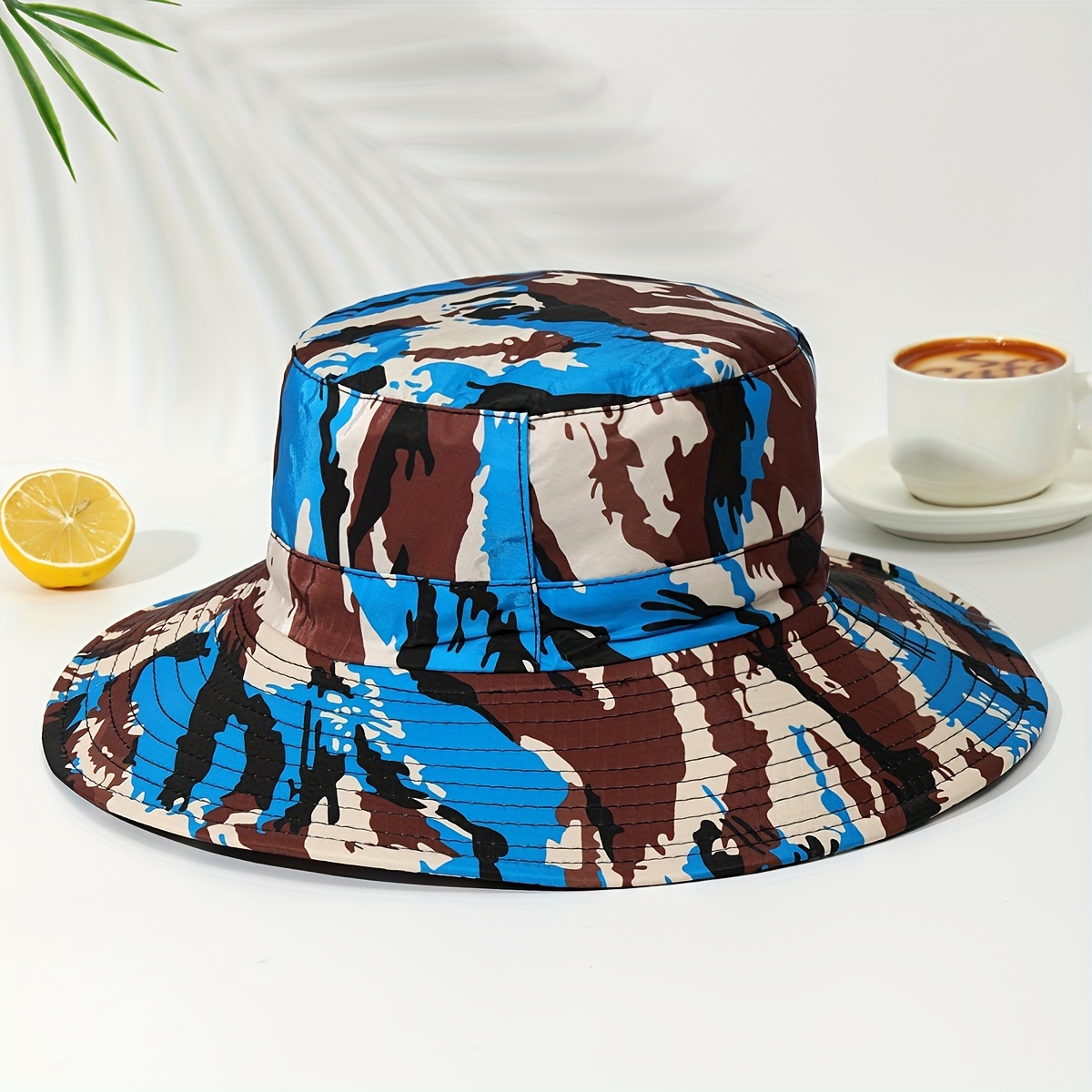 Unisex Camouflage Print Bucket Hat Wide Brim Lightweight - Temu