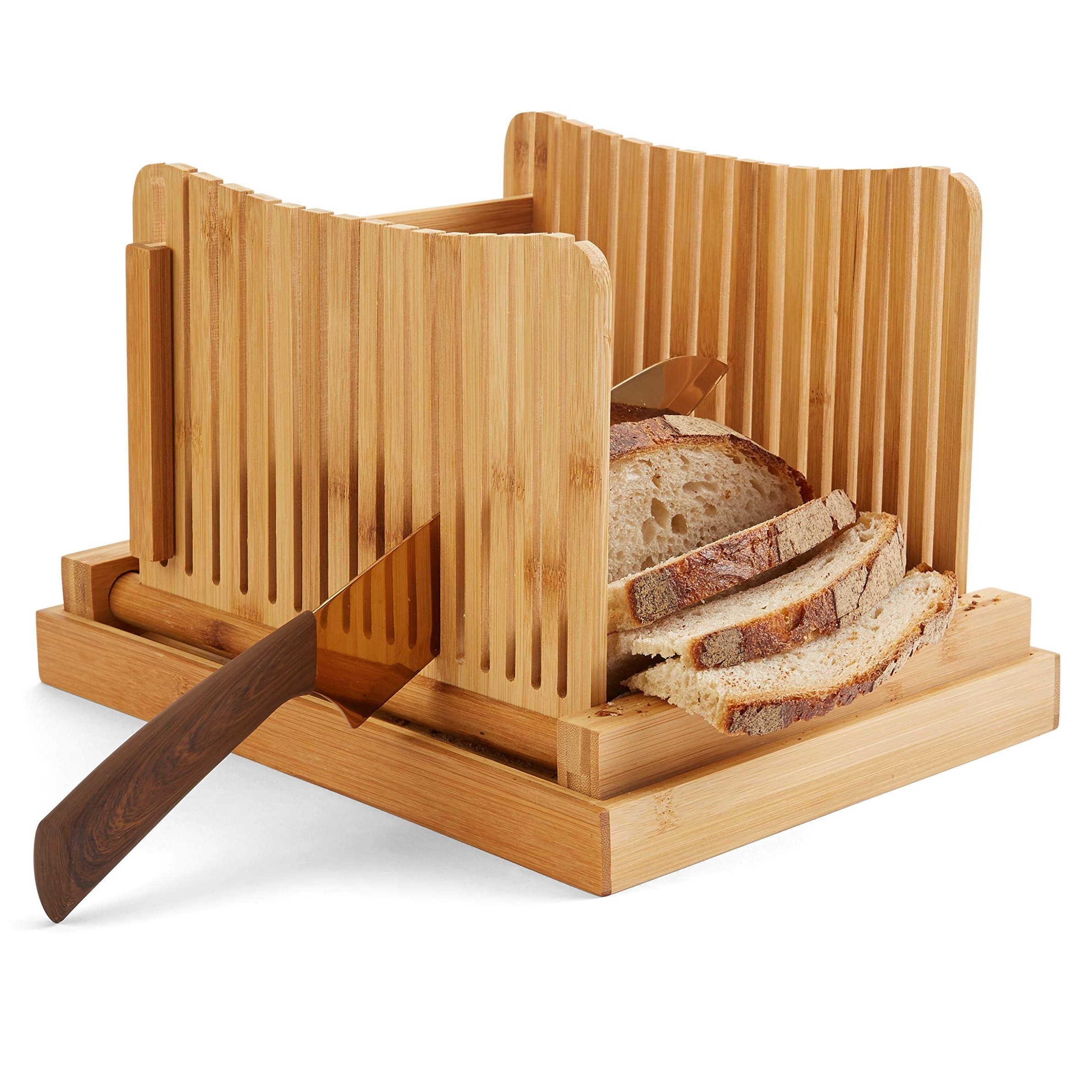 Cortador de pan para pan casero, guía de rebanadas de tostadas ajustables,  guía de corte de pan uniforme, máquina cortadora de bagel plegable