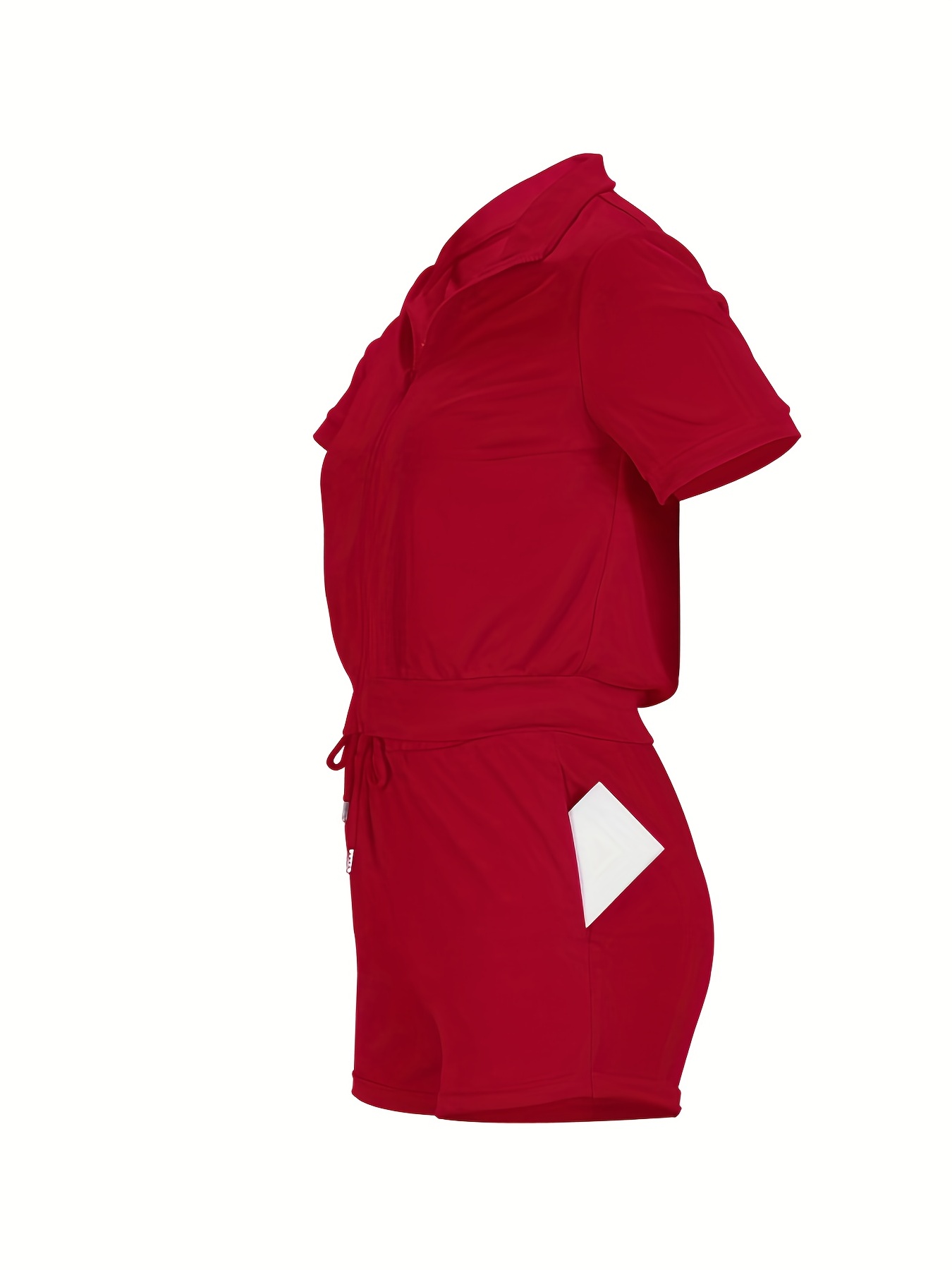 LW Solid Color Two Pieces Pants Set Short Sleeve Zipper Top+Drawstring  Casual Trousers Women's Plain Basics 2pcs Suits Clothing - AliExpress