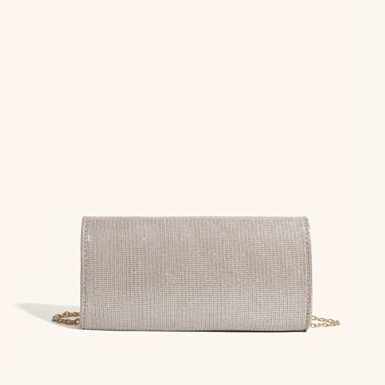 Metal Detail Clutch Envelope Bag, Glitter Evening Flap Purse