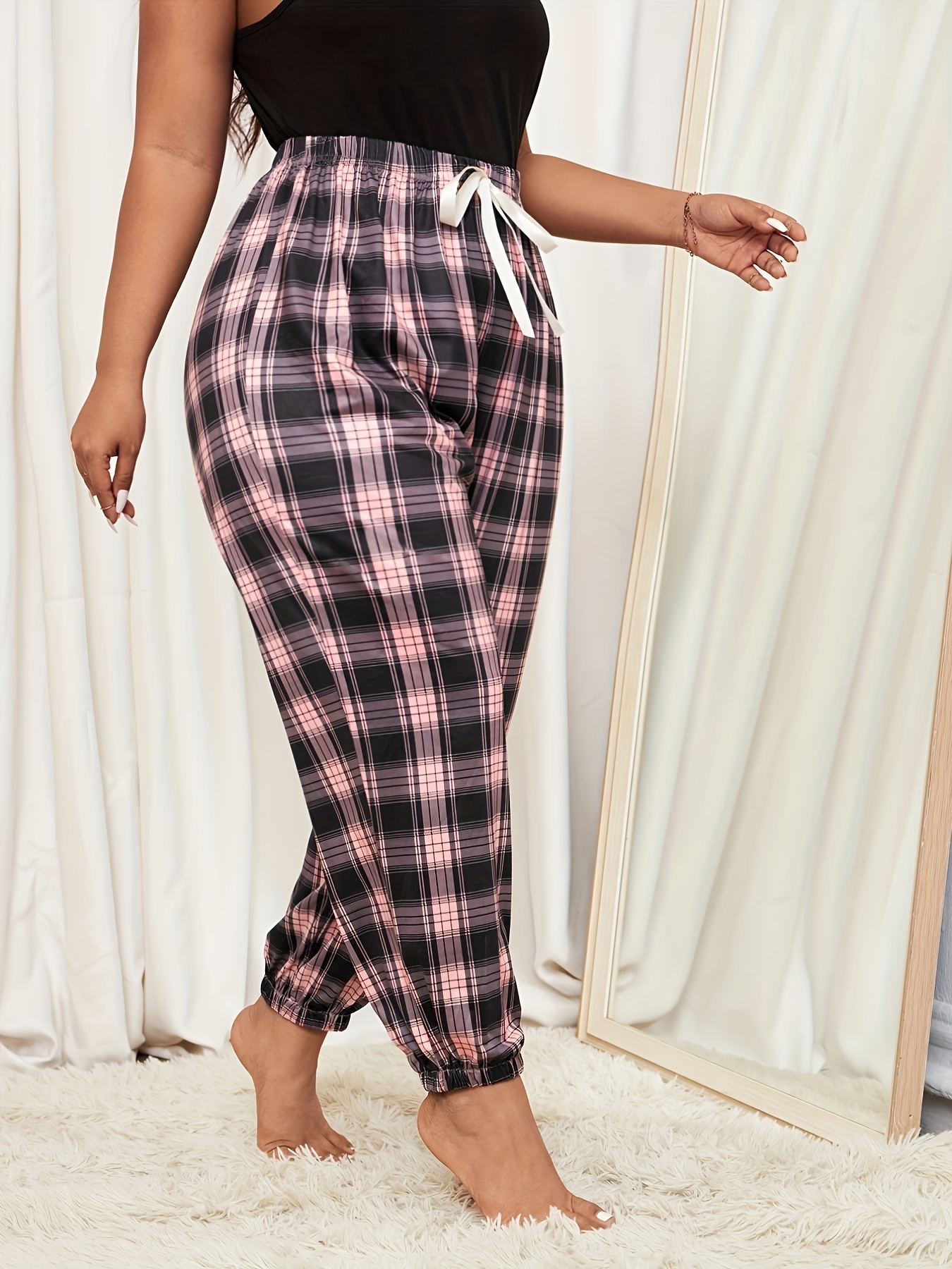 Mini Checkerboard Denim Carrot Pants - Women - Ready-to-Wear