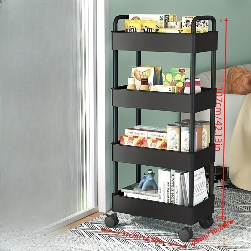 Household Kitchen Shelf Small Stroller Storage Rack Floor - Temu