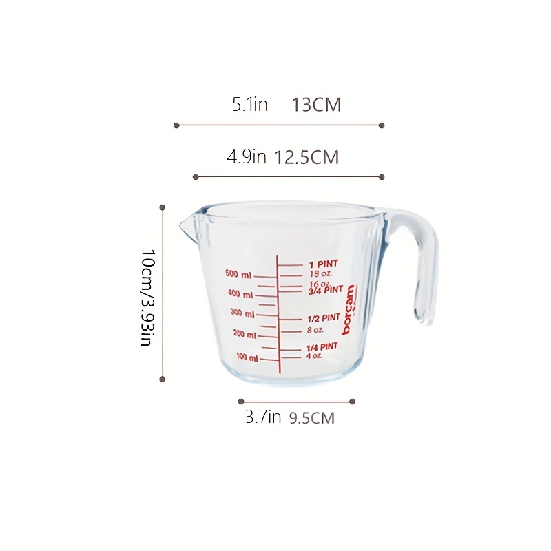Microwave Safe High Temperature Resistant Glass Cup With Scale For