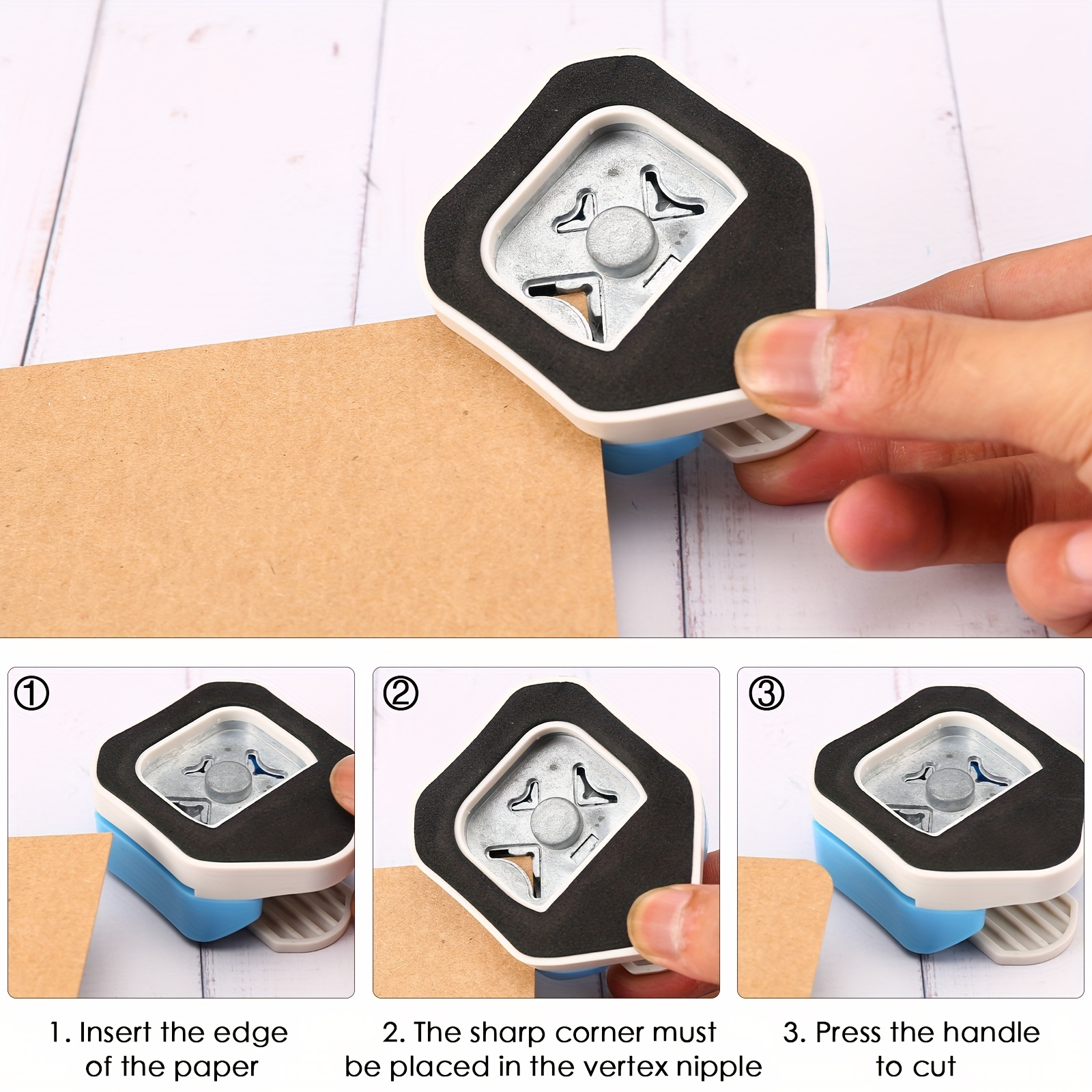 3 in 1 Tag Punch Corner Rounder Cutter Paper Label Punch for