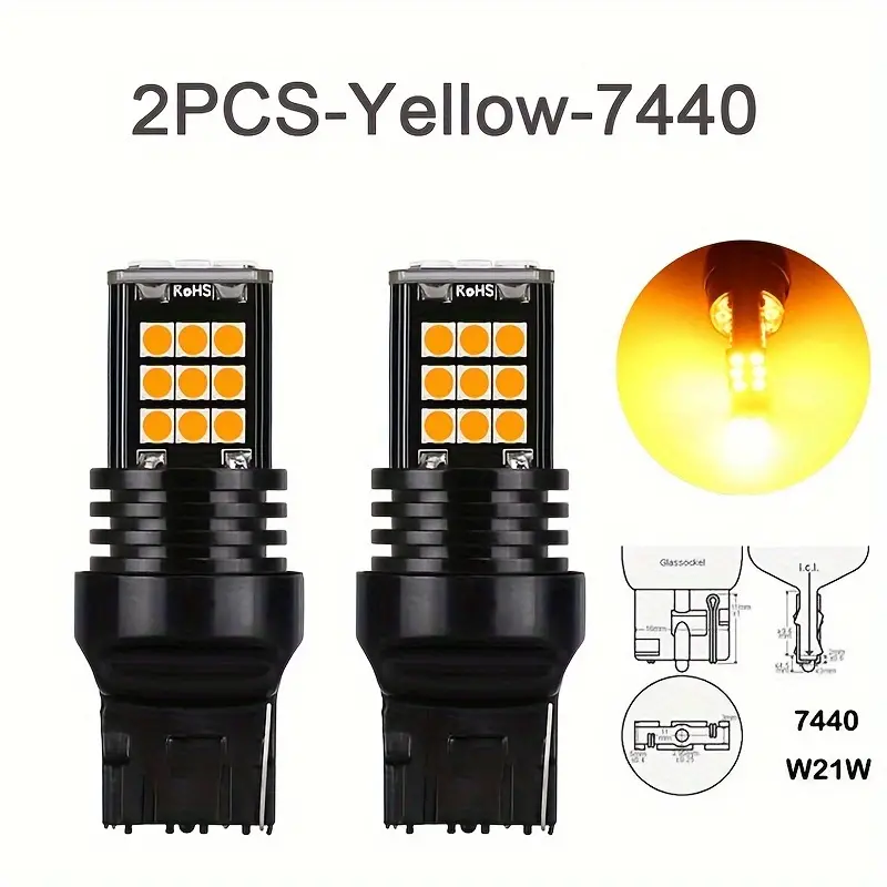 T20 W 7443 7440 Led Bulbs Super Bright 3030 24smd W Wy Led Car Turn Signal  Light Brake Reverse Lamps 12v White - Temu Japan