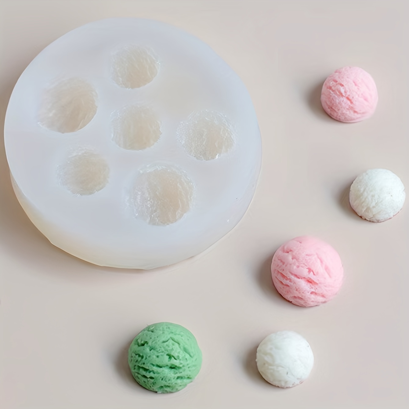 

1pc, Mini Ice Cream Ball Shaped Diy Silicone Mold Cream Chocolate Ball Shaped Mold Candle Mold