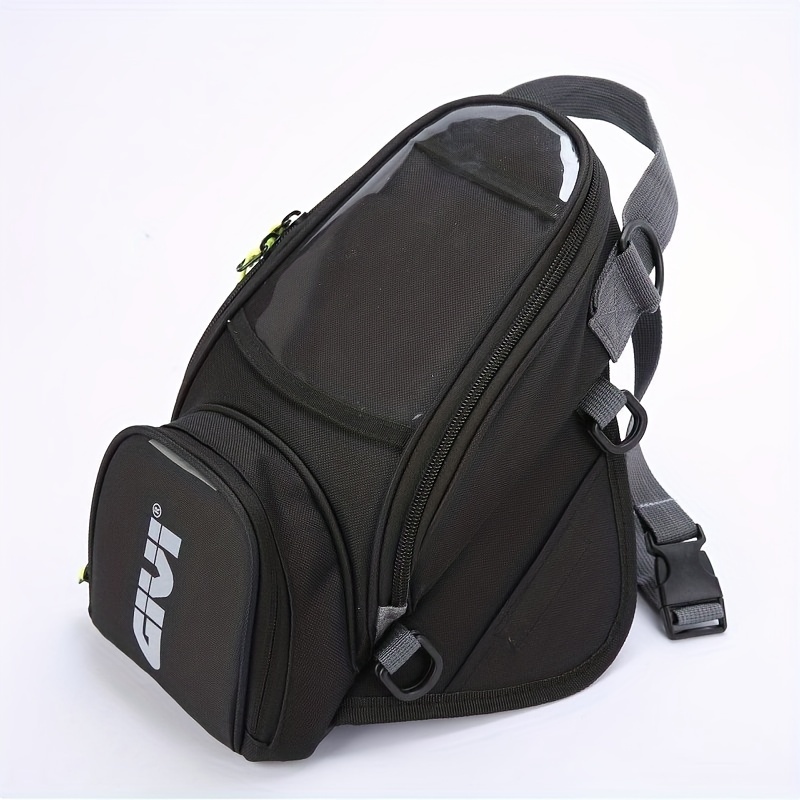 Motorcycle Tank Bag Oil Fuel Bag Magnet Men Moto Motorbike Saddle Single  Shoulder Bag Big Screen For phone & GPS With Raincover
