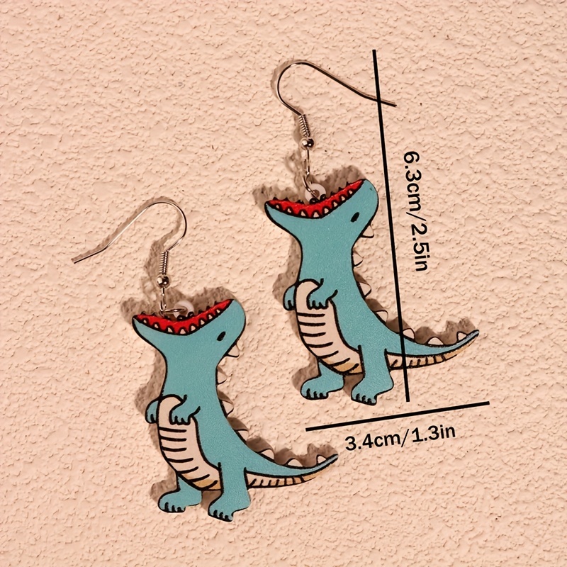 Lovey Cartoon Dinosaur Dangle Earrings