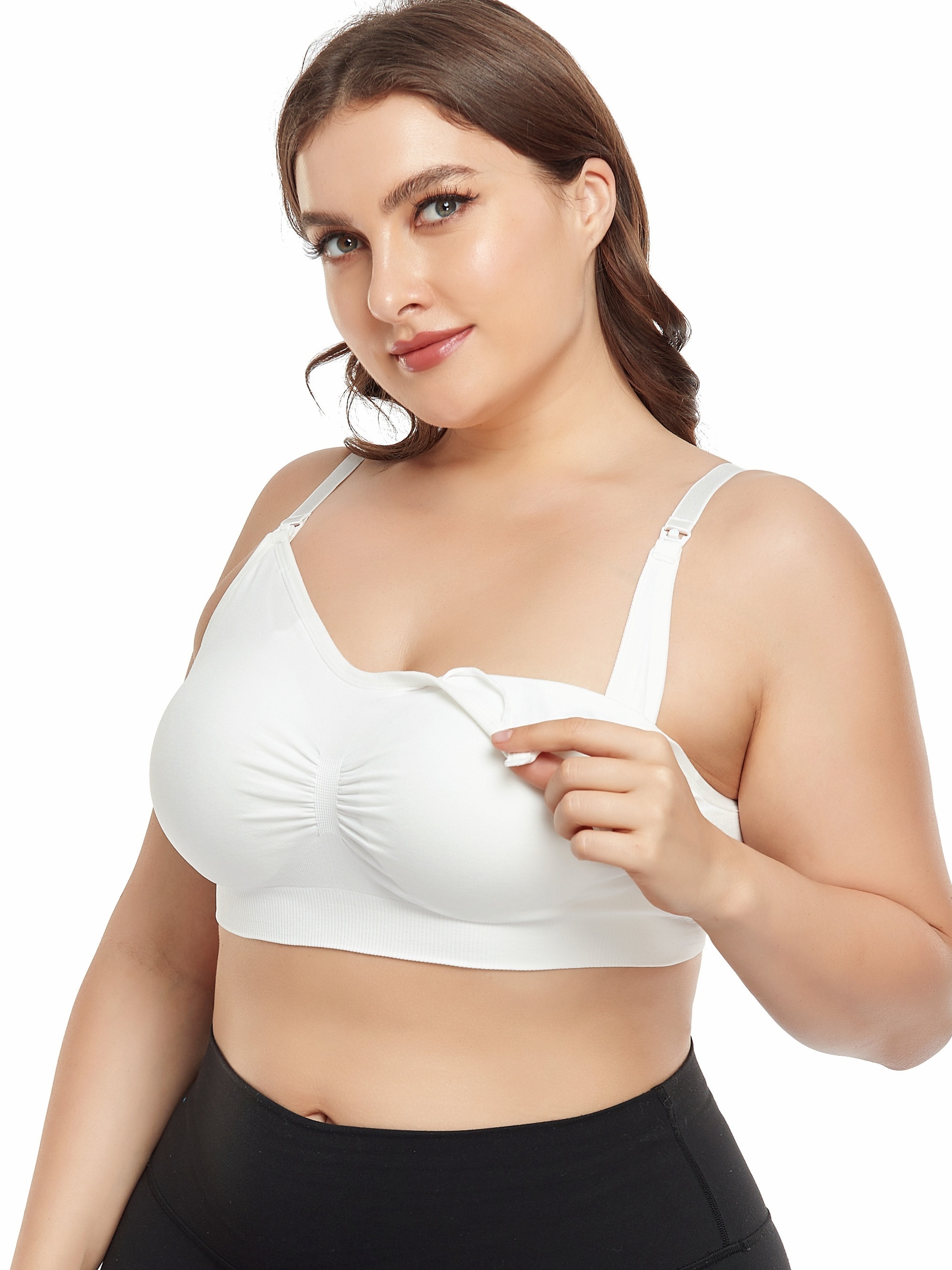 Wireless Maternity Nursing Bra With Padded Shoulder Straps For Plus Size  Breastfeeding And Sagging Relief From Shu08, $16.78