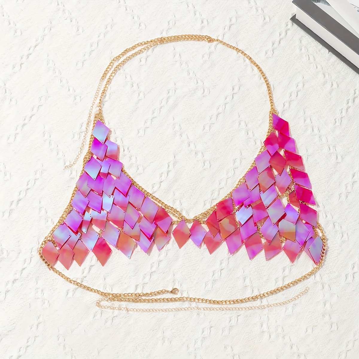 Colorful Exaggerated Bling Bling Sequin Tassel Body Chain - Temu