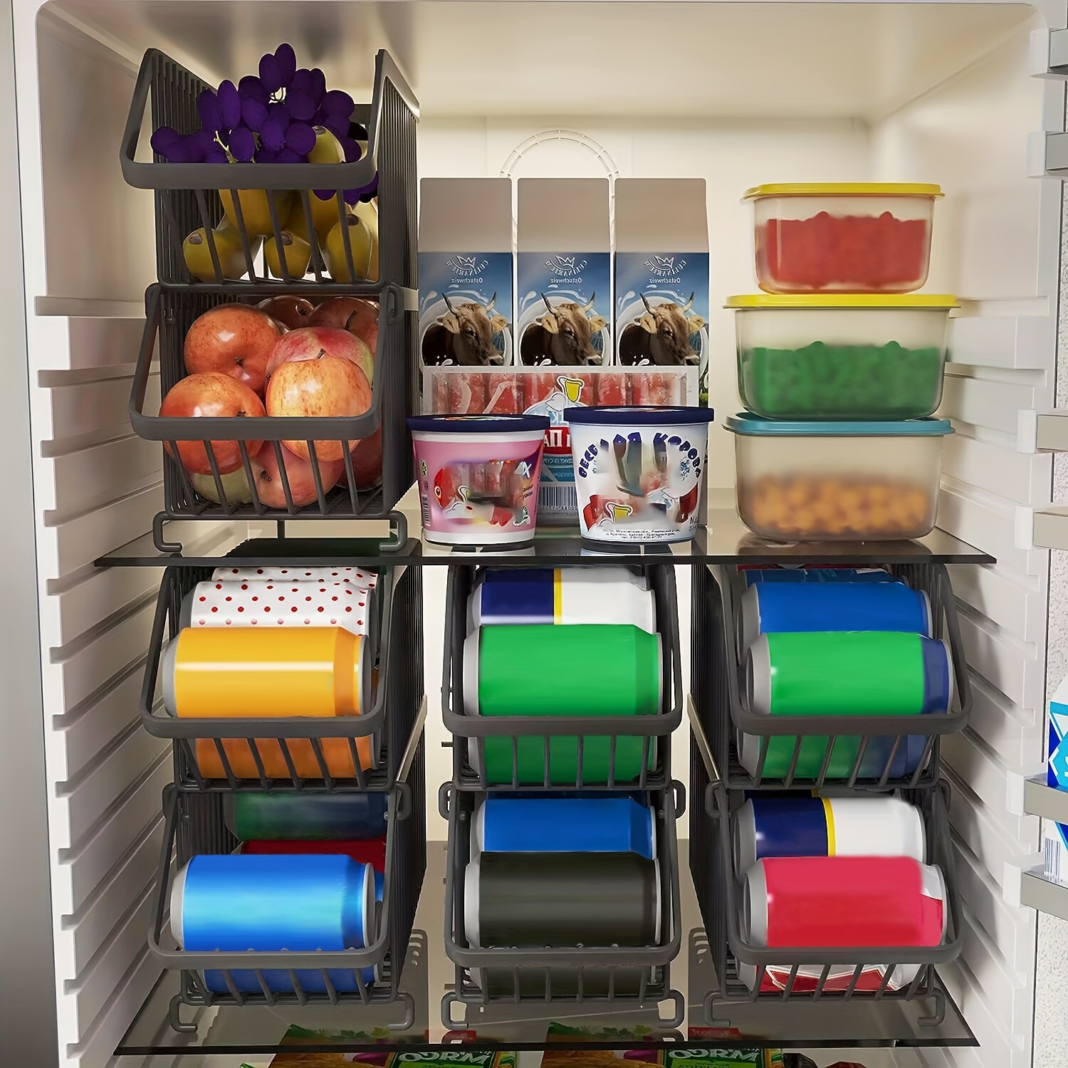Can Rack Organizer,Stackable Pantry Organizer Can Storage