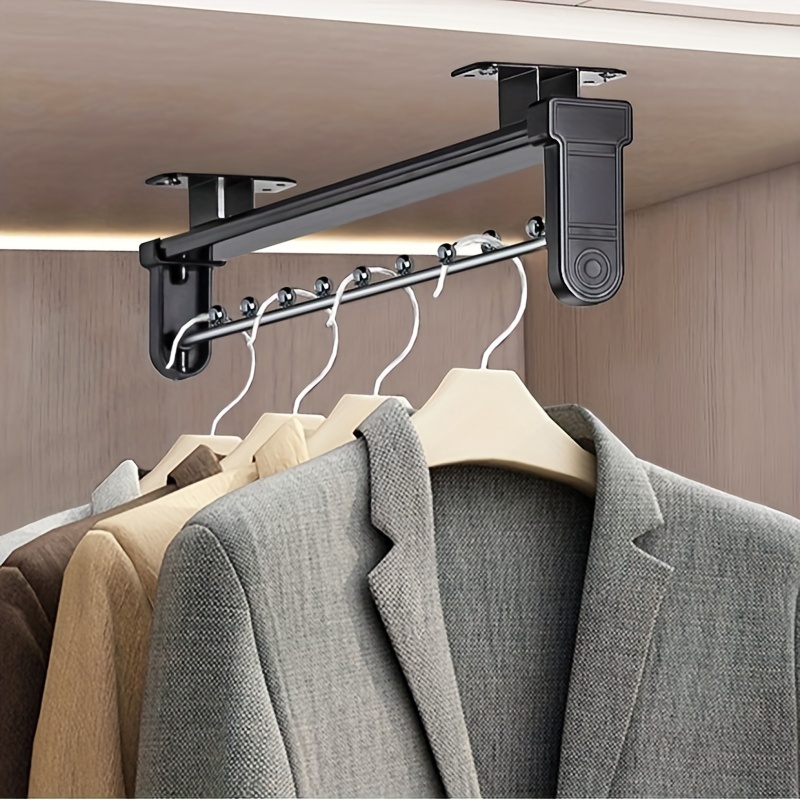 Pull out Clothes Storage Rod With Holes Adjustable - Temu