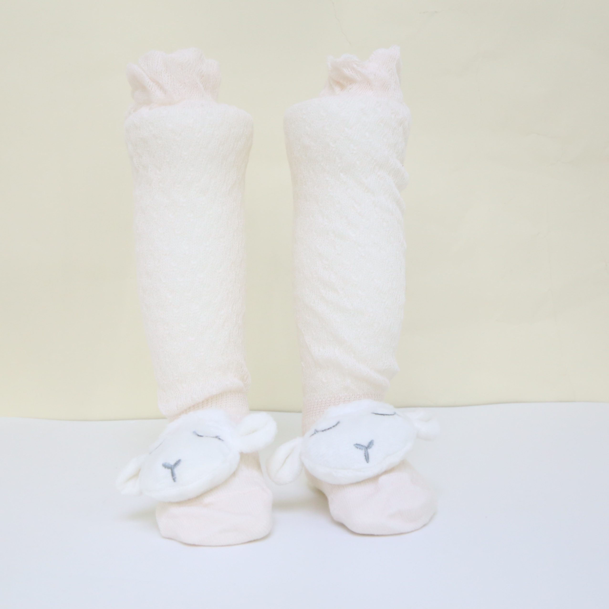 1 Paire De Chaussettes Fluffy Pour Bébé Fille En Forme De Lapin