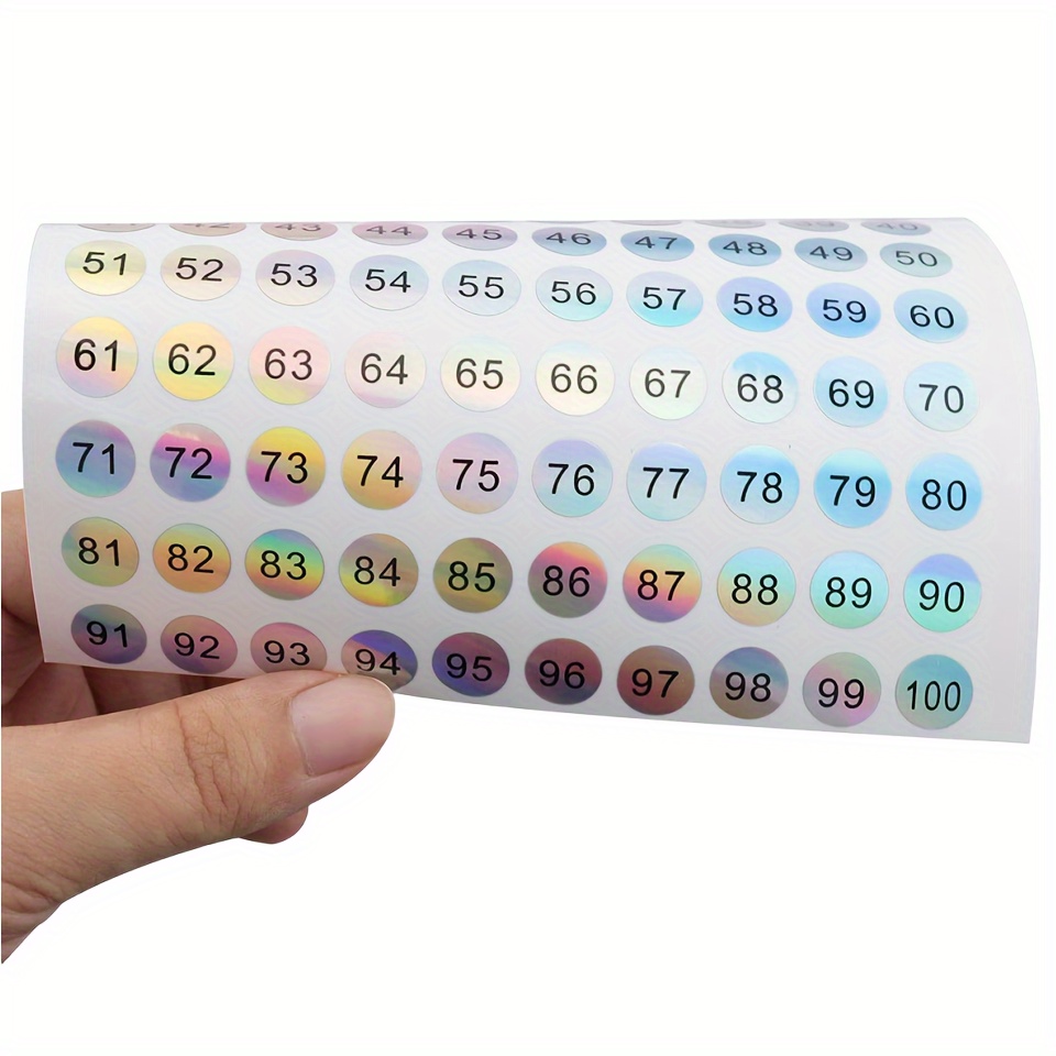 100 Sheets Number Stickers 1 to 100 Round Number Self Adhesive Stickers  Round Number Labels Storage Organizing Sticker