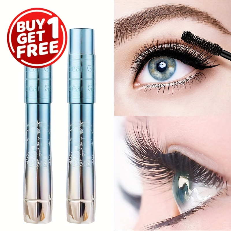 

[ Buy 1 Get 1 Free ] Curling Mascara, Slender Curling Thick Long Lasting Smudge Proof Sunflower Black Mascara Contains Plant Squalane Formula