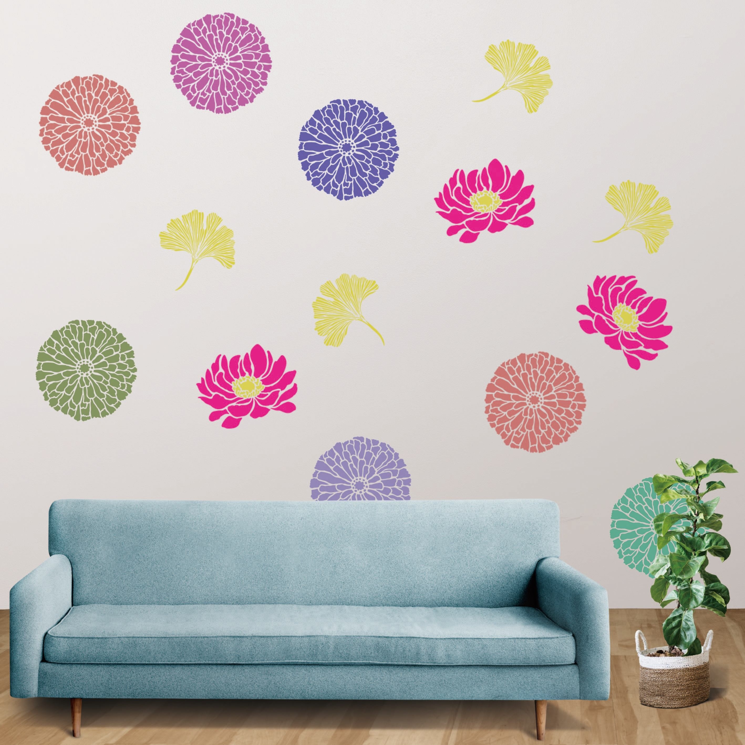 Chinese Ginkgo Stencil - Floral Wall Art for a Quick DIY Room Update