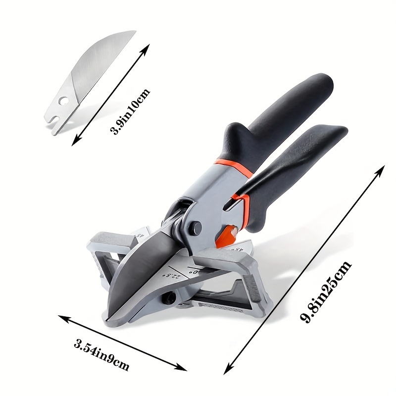 Multi Angle Miter Shear Cutter Hand Tools,45-135 Degree Adjustable Angle  Scissors Trim Shears Tools for Vinyl Wood Molding Trim, 2 Extra Spare  Blades