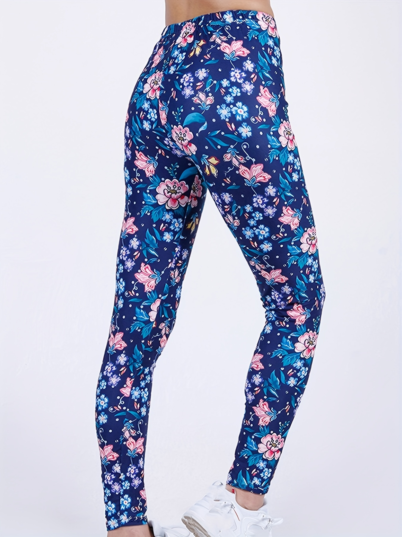 Womens Leggings Floral Printed Yoga Pants Casual High Waist