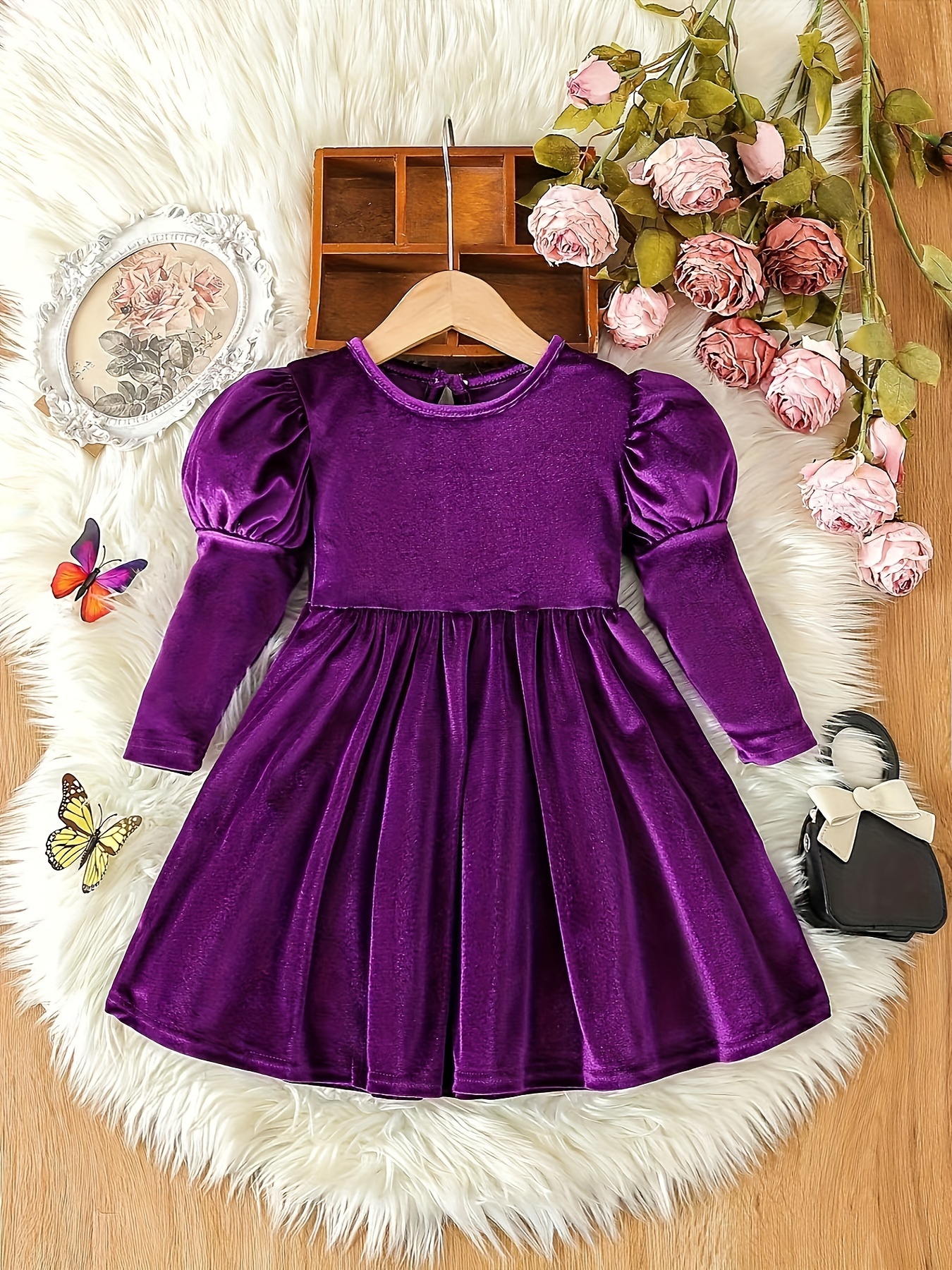 Baby Girl Velvet Dress - Temu