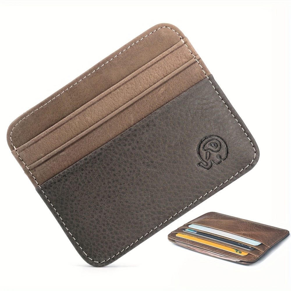 

1pc Men's Simple Wallet, Top Layer Cowhide Credit Card Holder, Vintage Thin Wallet