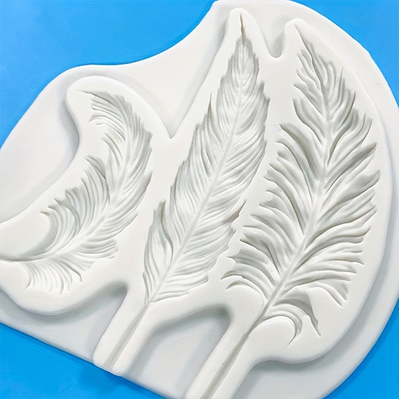 1pc, Feather Fondant Mold, 3d Silicone Mold, Candy Mold, Chocolate Mold, For Diy Cake Decorating Tool, Baking Tools, Kitchen Accessories