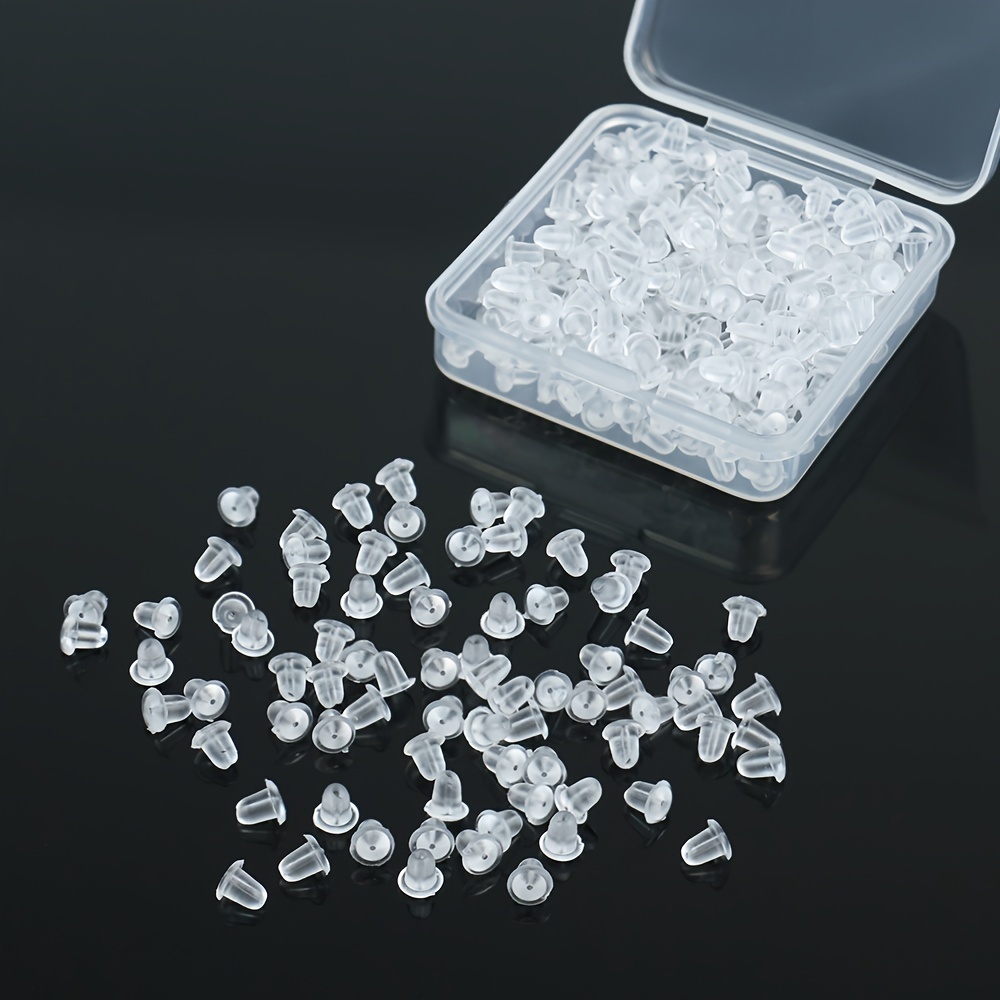 200 Pcs Soft Silicone Earring Backs 5mm